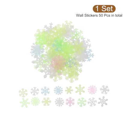 Glow in The Dark Snowflake Wall Stickers - Fluorescent Decorative Murals for Bedroom & Home Decor