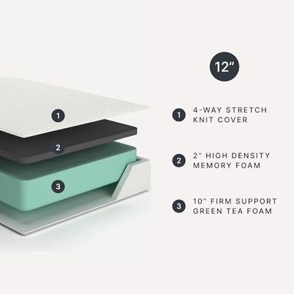 Signature Design by Ashley Chime 12 Memory Foam Mattress, Ultra Plush Contouring Support, Thick Memory Foam for Pressure Relief, Mattress in a Box, Queen Size