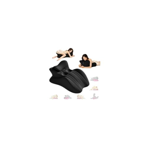 Memory Foam Wedge Pillow Black - Ergonomic 27° Support for Bed Sofa Reading