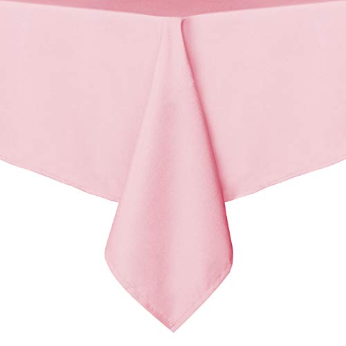 sancua Rectangle Tablecloth - 54 x 54 Inch - Stain and Wrinkle Resistant Washable Polyester Table Cloth, Decorative Fabric Table Cover for Dining Table, Buffet Parties and Camping, Pink