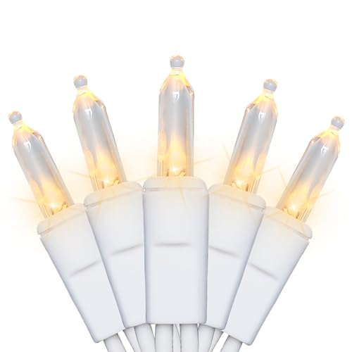 Warm White LED Christmas String Lights 9.6ft Flicker-Free Indoor Outdoor