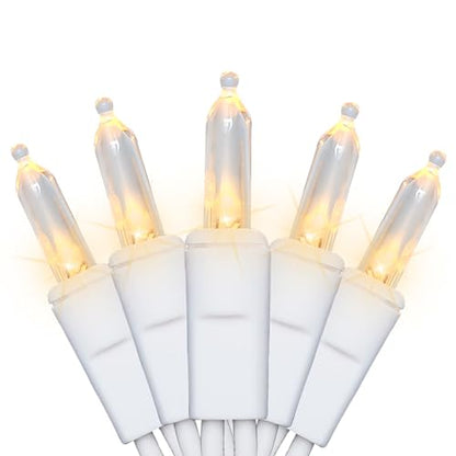 Warm White LED Christmas String Lights 9.6ft Flicker-Free Indoor Outdoor