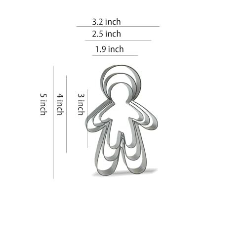Stainless Steel Gingerbread Man Cookie Cutter Set - 3 Sizes for Baking & Crafts