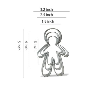 Stainless Steel Gingerbread Man Cookie Cutter Set - 3 Sizes for Baking & Crafts