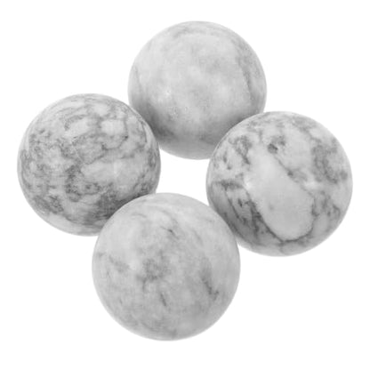 4pcs Marble Look Decorative Stone Spheres for Home & Office Bowls - Natural Texture