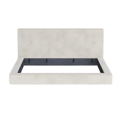 King Size Frameless Bed Surround with Headboard - Soft Cloud Padding, Off-White