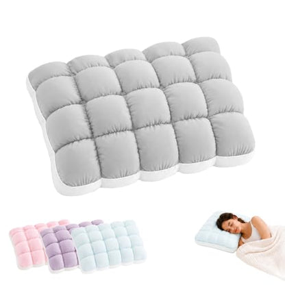 Cooling Marshmallow Puff Pillow - Gray Cloud-Like Support for Side & Back Sleepers