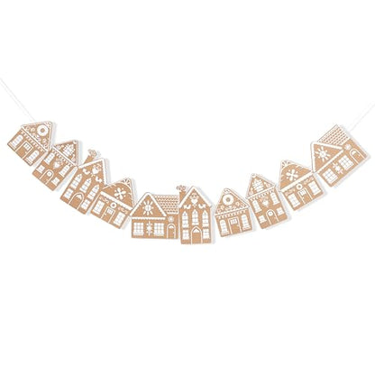 Christmas Gingerbread House Hanging Banner - Holiday Decor Garland