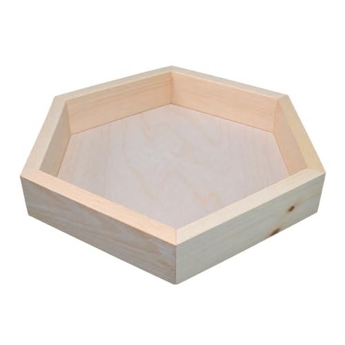 Unfinished Pine Hexagon Shadow Box 12x12 Inch - Rustic Wall Decor Set of 3