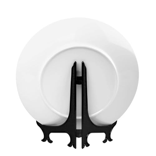 Bone China Decorative Plate with Stand - White, 6 Inch Art Ornament