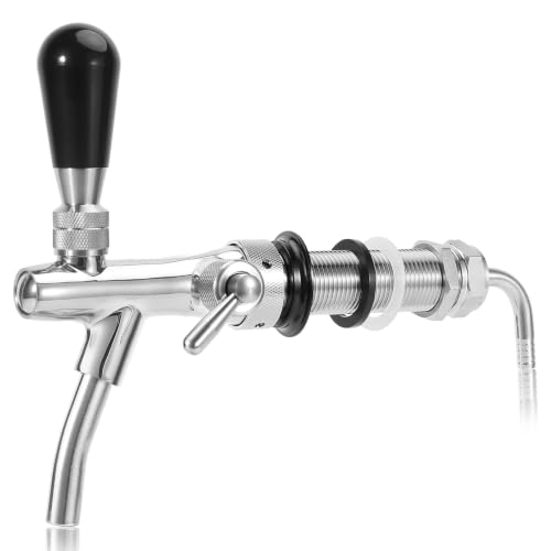 Beer Faucet with 3 Inch Shank - Self-Closing Draft Beer Tap for Homebrew & Kegerator