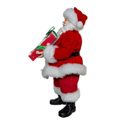 Festive Santa Figurine with Donuts - 10.5-inch Holiday Decor
