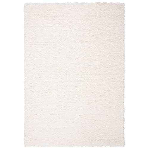 SAFAVIEH Madrid Shag Collection Accent Rug - 2' x 4', Ivory, Solid Design, Non-Shedding & Easy Care, 1.6-inch Thick Ideal for High Traffic Areas in Entryway, Living Room, Bedroom (MDG256A)