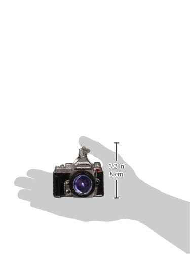 Christmas Glass Ornament - Old World Handcrafted Camera Holiday Decor - Variation of THIS listing
