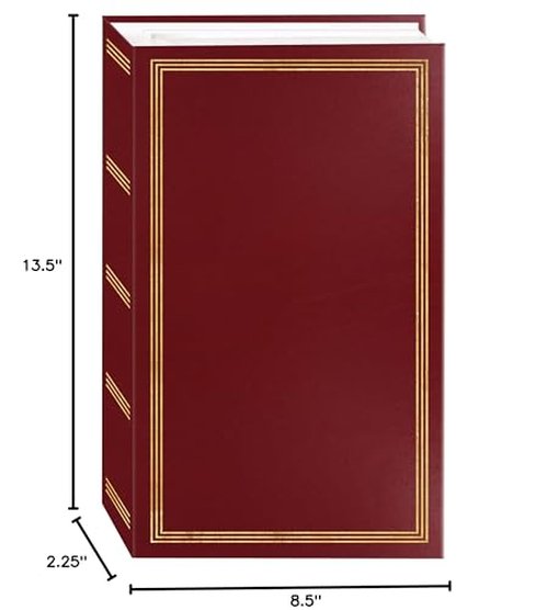 3-ring pocket BURGUNDY album for 504 photos - 4"X6"