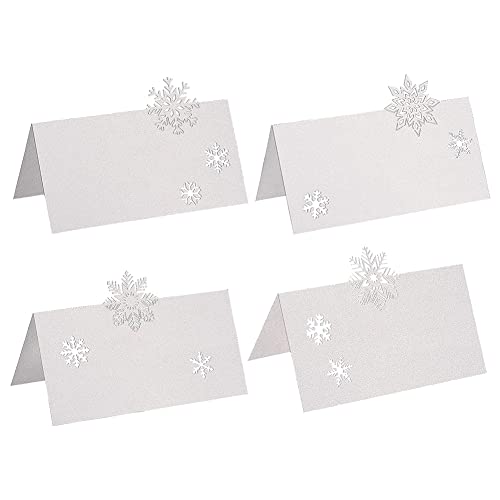 48 Pcs Snowflake Table Cards for Christmas Weddings Party Place Settings