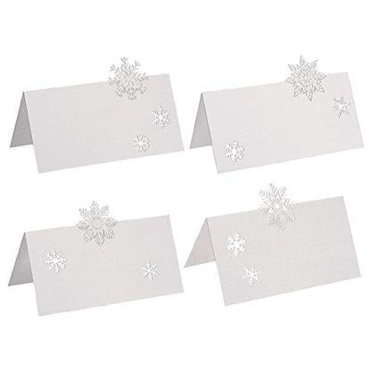48 Pcs Snowflake Table Cards for Christmas Weddings Party Place Settings