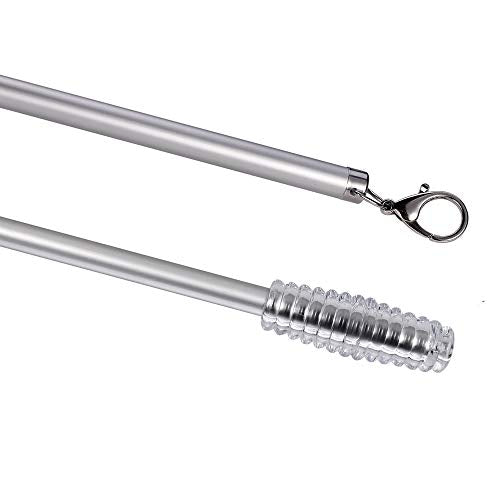 2 Pack 36 Inch Universal Drapery Pull Rod Invisible Clear Curtain Wand for Easier Opening and Back (Acrylic, 36")