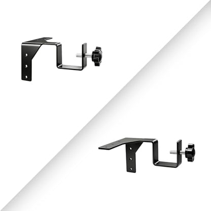 Heavy-Duty Single Hook Curtain Rod Holders No Drilling Needed - 2 Pieces
