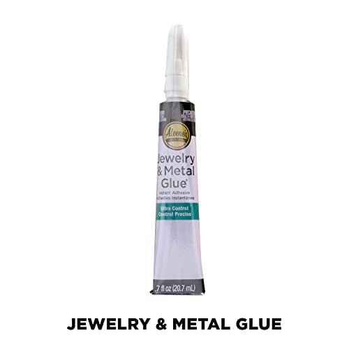Aleene's 21709 Jewelry & Metal Glue, 0.7 oz - Instant Adhesive, Permanent Bond, Waterproof, Dries Clear, Ideal for Repairs