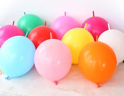 IN-JOOYAA 6 Inch Baby Pink Latex Quick Link Balloons - 100 Pcs for Party Decorations