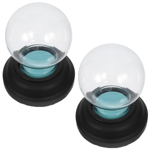 Set of 2 Empty Glass Snow Globes with Resin Bases for DIY Craft Projects