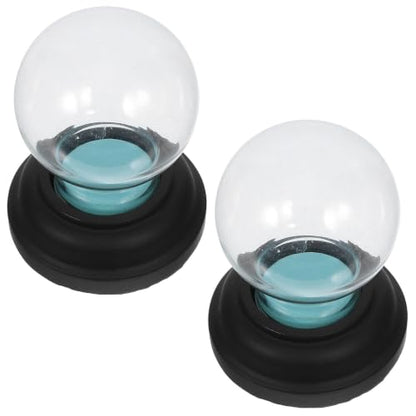 Set of 2 Empty Glass Snow Globes with Resin Bases for DIY Craft Projects