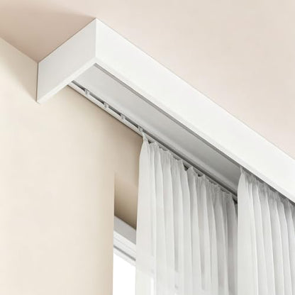 Blackout Curtain Pelmet Box with Double Track - Top-Mount 2.2m/7.2ft, Aluminum Alloy