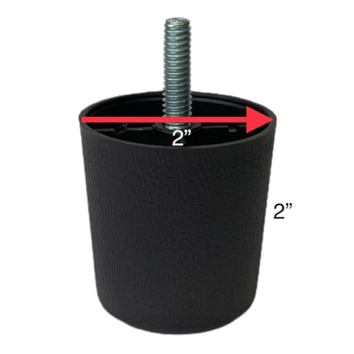 2-Inch Brown HDPE Plastic Sofa Legs with Bolts - Set of 4
