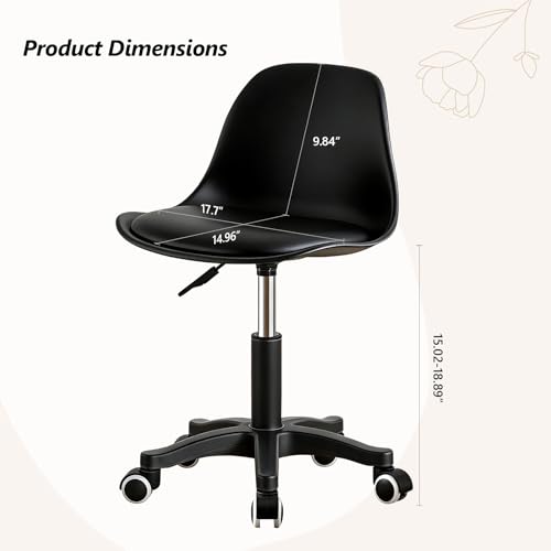 Small Office Desk Chair with Swivel & Height Adjustment — Armless Task Chair