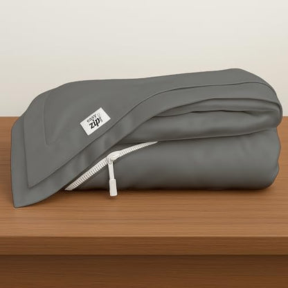 RV King Size Zipper Fitted Sheets 72x80 Inch Cotton Blend Satin Finish Easy Change