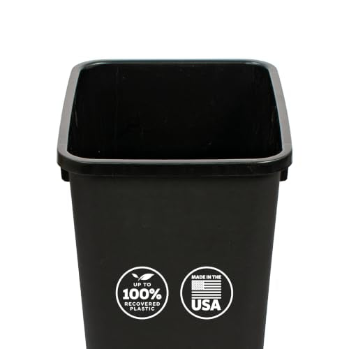 Glad 12 Gallon Open Top Plastic Trash Cans Black 2 Pack