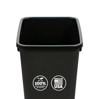 Glad 12 Gallon Open Top Plastic Trash Cans Black 2 Pack