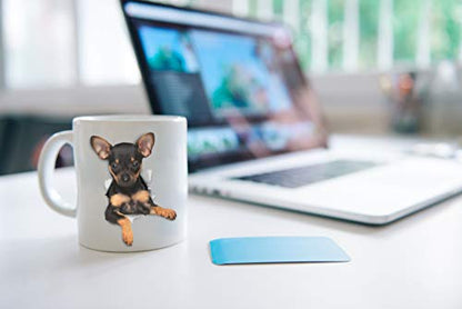 Dog Mug - Ceramic Toy Terrier Coffee Cup - 11oz Funny Pet Lover Gift - Variation: Toy Terrier Puppy