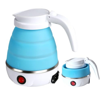 Foldable Electric Travel Kettle 600ml - Food Grade Silicone, Auto Shut-Off