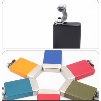 Black Stainless Steel Square Hip Flask 9oz with Leakproof Screw Cap