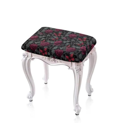 Universal Fit Gothic Rose Butterfly Bar Stool Covers 2-Piece Set