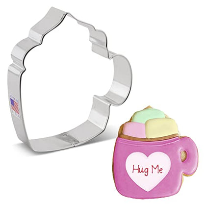 Coffee Mug Cookie Cutter 4 Inch - Made in USA for Baking & Holiday Cookies