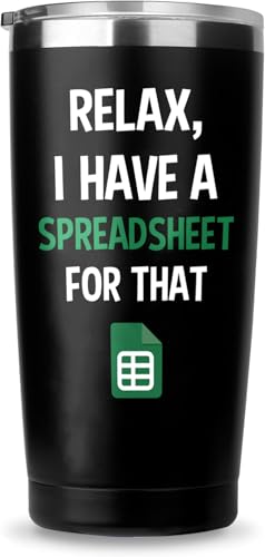 Spreadsheet Tumbler - 20oz Insulated Stainless Steel Mug for Accountants - Funny Gift for Boss, Coworker, Mentor