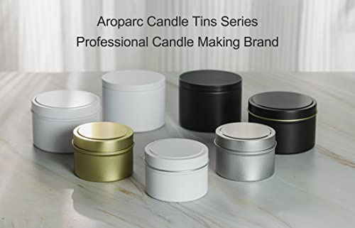 White Candle Tins 8oz - Pack of 3, Seamless Straight Sided Containers for Candle Making