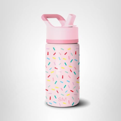Simple Modern Kids Summit Water Bottle with Straw Lid | 14oz Stainless Steel Cup Insulated Tumbler for Toddlers, School | Confetti