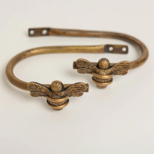 Heritage Brass Bee Curtain Tiebacks - Pair of Iron Holdbacks with Finishes