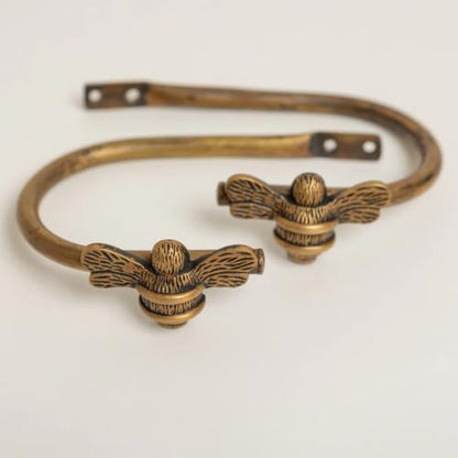 Heritage Brass Bee Curtain Tiebacks - Pair of Iron Holdbacks with Finishes