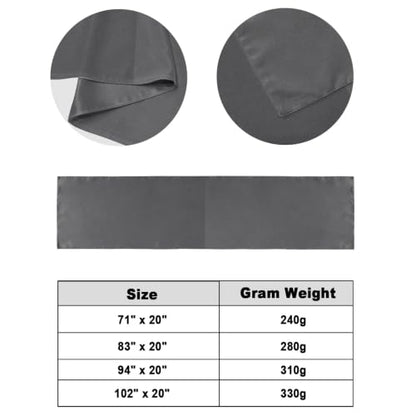 Charcoal Satin Bed Runner for Queen Size Bed - 83 x 20 Inches Modern Minimalist Decor