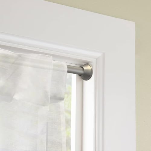 Adjustable Silver Curtain Tension Rod 30-52 Inches for Windows & Doors
