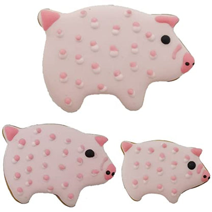 Mini Pig Shaped Cookie Cutters Set - Stainless Steel Baking Mold 3 Pcs