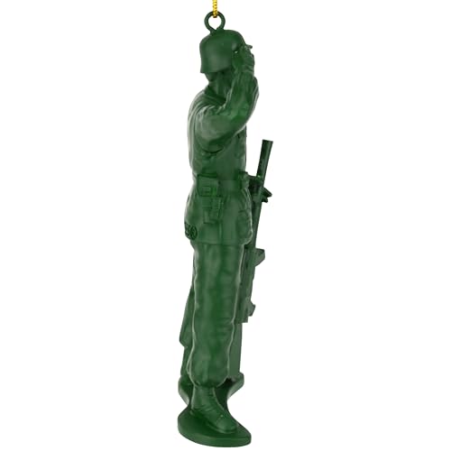 Vintage Army Soldier Christmas Ornament - Green Toy Military Figurine