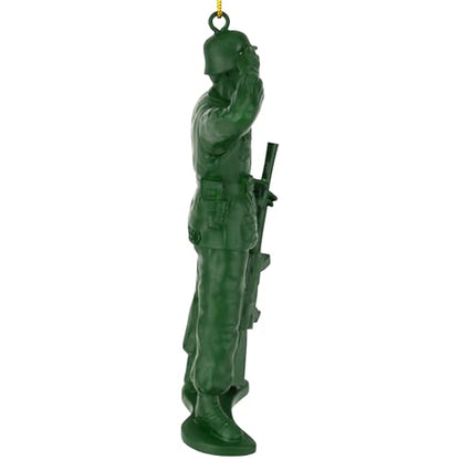 Vintage Army Soldier Christmas Ornament - Green Toy Military Figurine