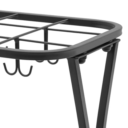 Metal Umbrella Holder Stand with 18 Slots and 10 Hooks for Entryway Organization