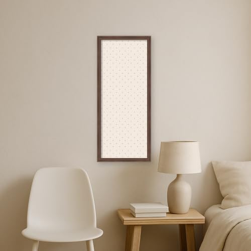 Blue Floral Magnetic Board 36x12 Wall Organizer with Brown Frame - Kate and Laurel